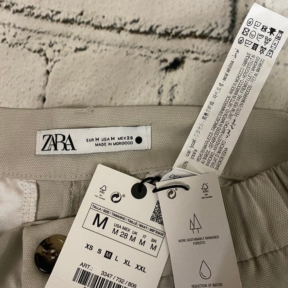 Zara Textured Ankle Pants M - Picture 12 of 13